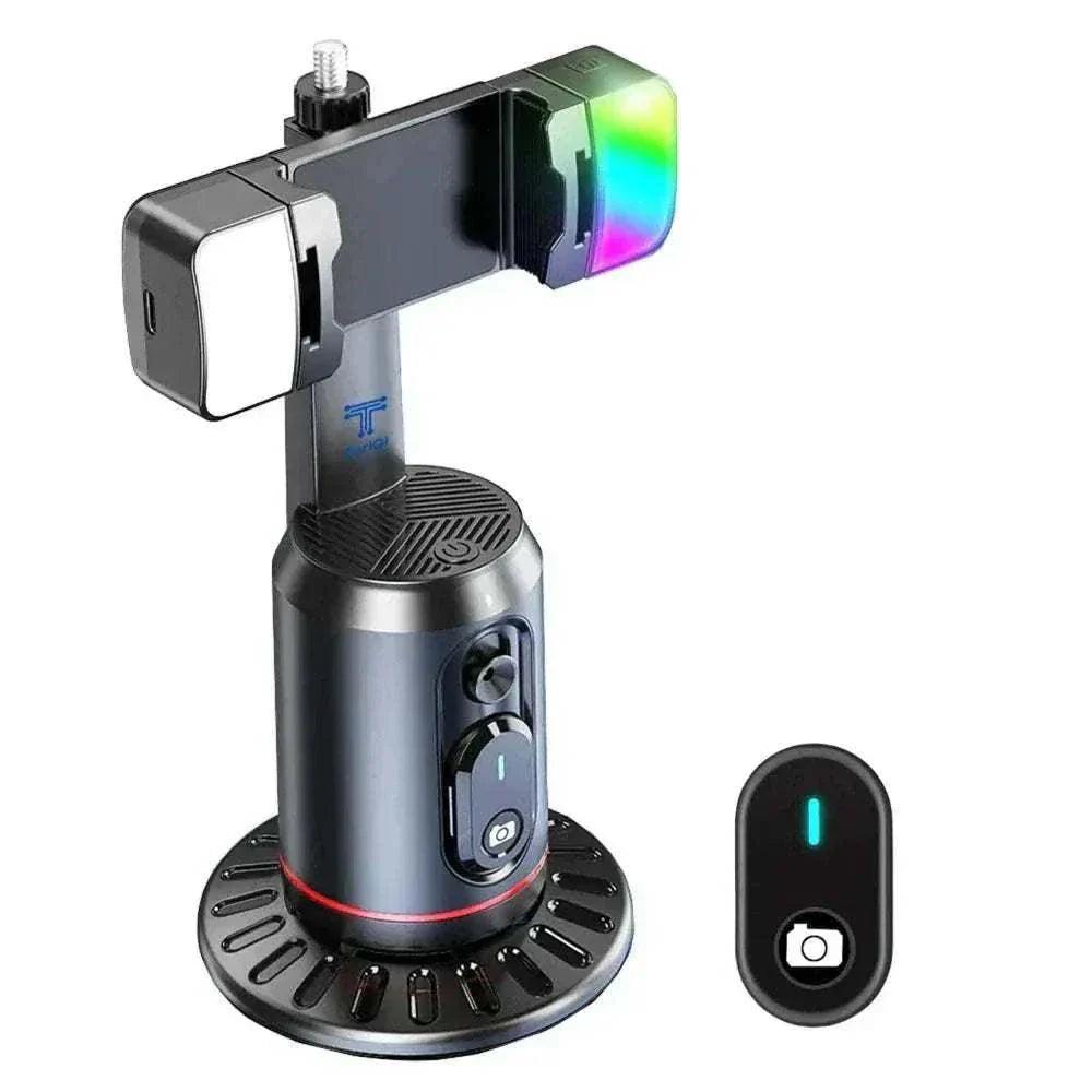 Luma Pro multifunctional face-tracking phone holder with RGB lighting and Bluetooth connectivity.