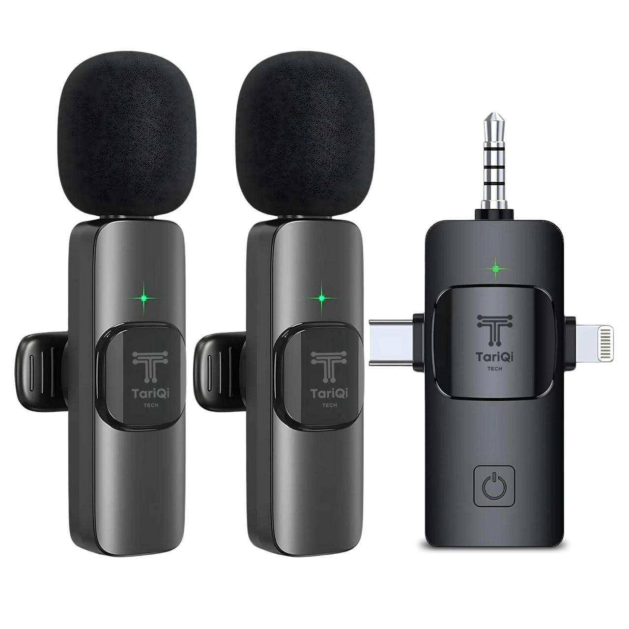 FlexiMic by Tariqi Tech with noise reduction and wireless connectivity.